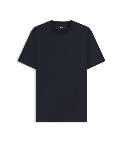 Boss Inner Monogram T Shirt In A Cotton Blend Dark Blue