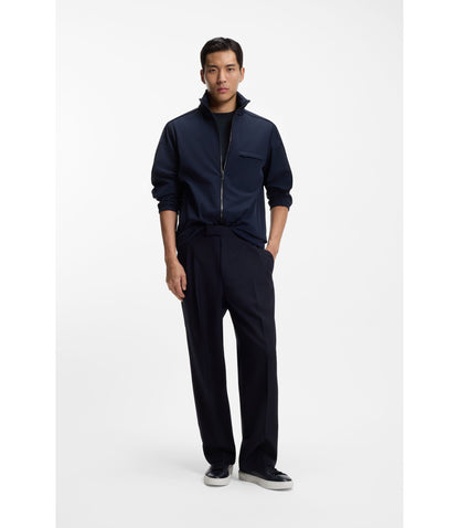 Boss Inner Monogram T Shirt In A Cotton Blend Dark Blue