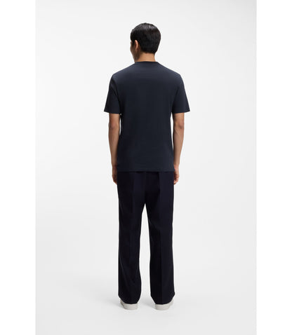 Boss Inner Monogram T Shirt In A Cotton Blend Dark Blue