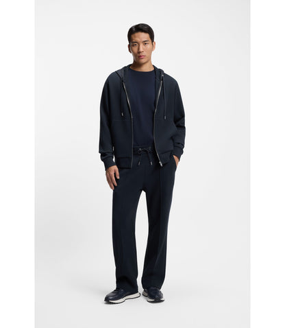 Boss Drawcord Waist Trousers In A Regular Fit Dark Blue