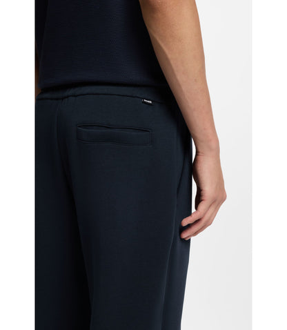 Boss Drawcord Waist Trousers In A Regular Fit Dark Blue