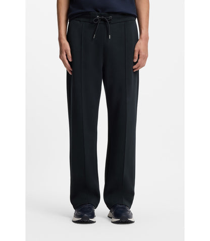 Boss Drawcord Waist Trousers In A Regular Fit Dark Blue
