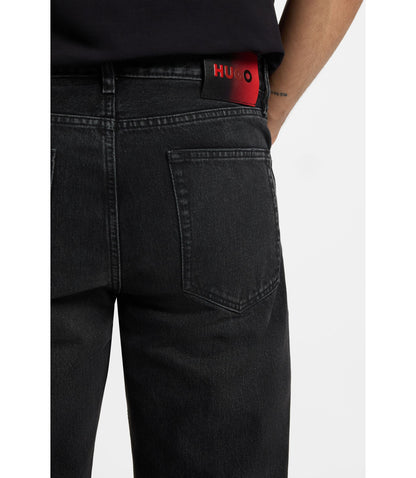 Hugo Grey Regular Fit Jeans In Vintage Wash Denim Dark Grey