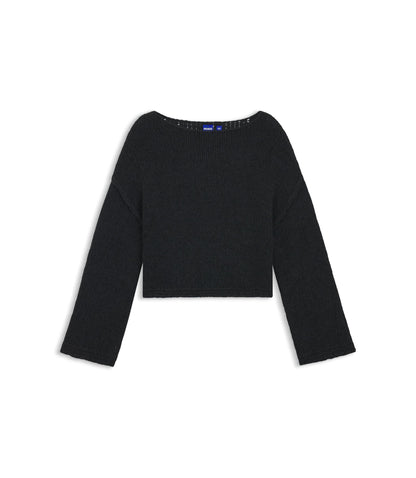Hugo Happy Hugo Sweater In An Oversized Fit Black Women's