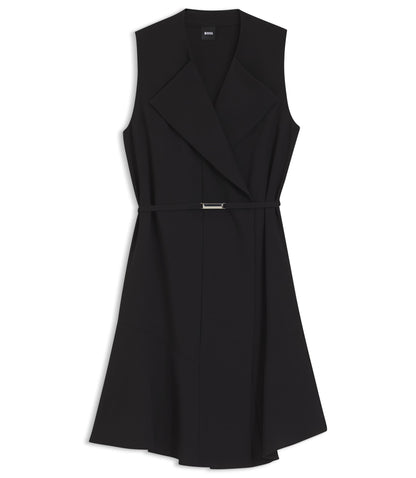 Boss Crepe Wrap Dress With Belt Black Women's