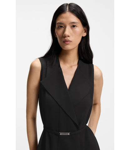Boss Crepe Wrap Dress With Belt Black Women's