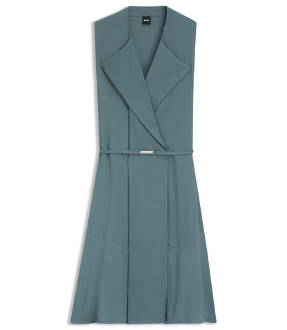 Boss Crepe Wrap Dress With Belt Blue Women's