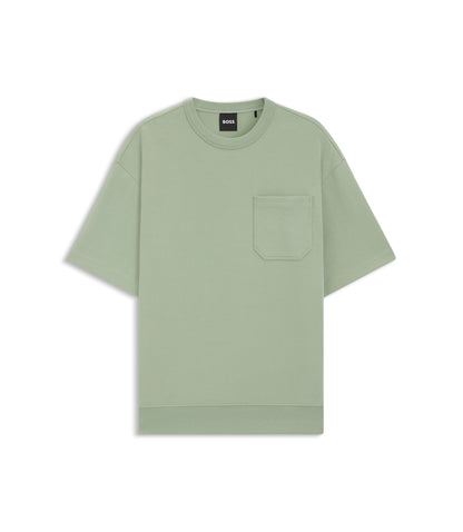 Boss Peached T Shirt In A Cotton Blend Light Green