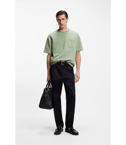 Boss Peached T Shirt In A Cotton Blend Light Green