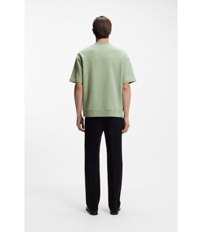 Boss Peached T Shirt In A Cotton Blend Light Green
