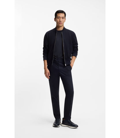 Boss Peached T Shirt In A Cotton Blend Dark Blue