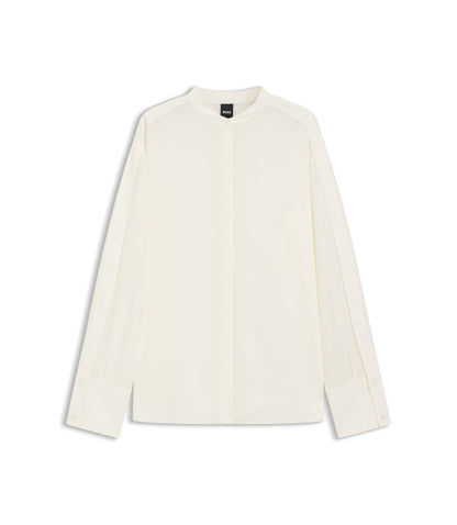 Boss Regular Fit Blouse In Sandwashed Silk White Women's