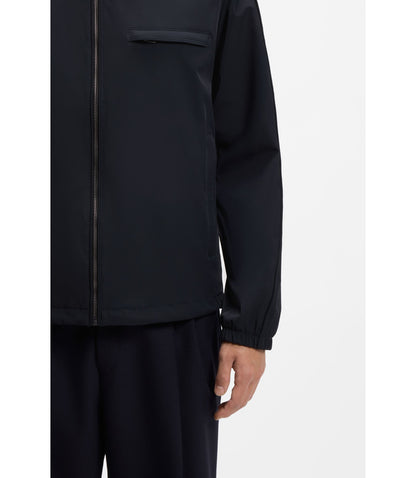 Boss Packable Hood Jacket With Water Repellent Finish Dark Blue