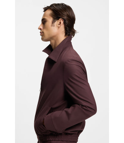 Hugo Slim Fit Jacket In Wool Blend Poplin Light Brown