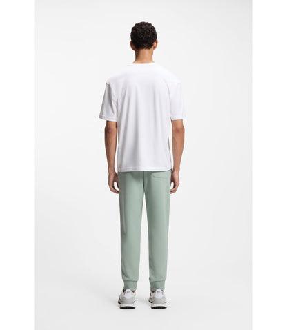 Boss Tennis Artwork T Shirt In Pima Cotton White