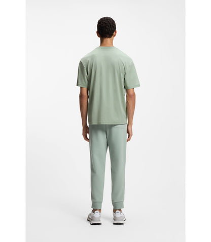 Boss Tennis Artwork T Shirt In Pima Cotton Light Green