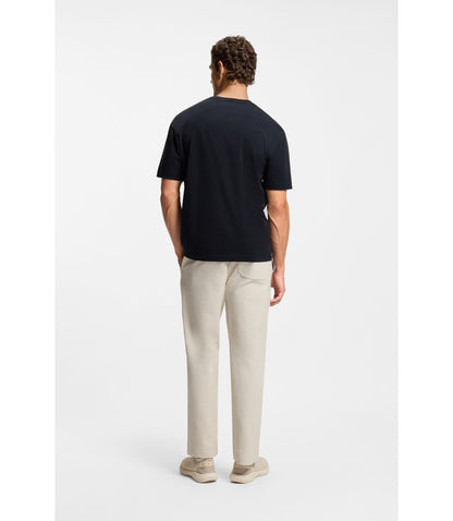 Boss Tennis Artwork T Shirt In Pima Cotton Dark Blue
