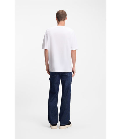 Hugo Printed Artwork T Shirt In Cotton Jersey White