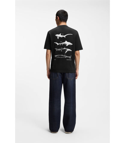 Hugo Marine Artwork T Shirt In Cotton Jersey Black