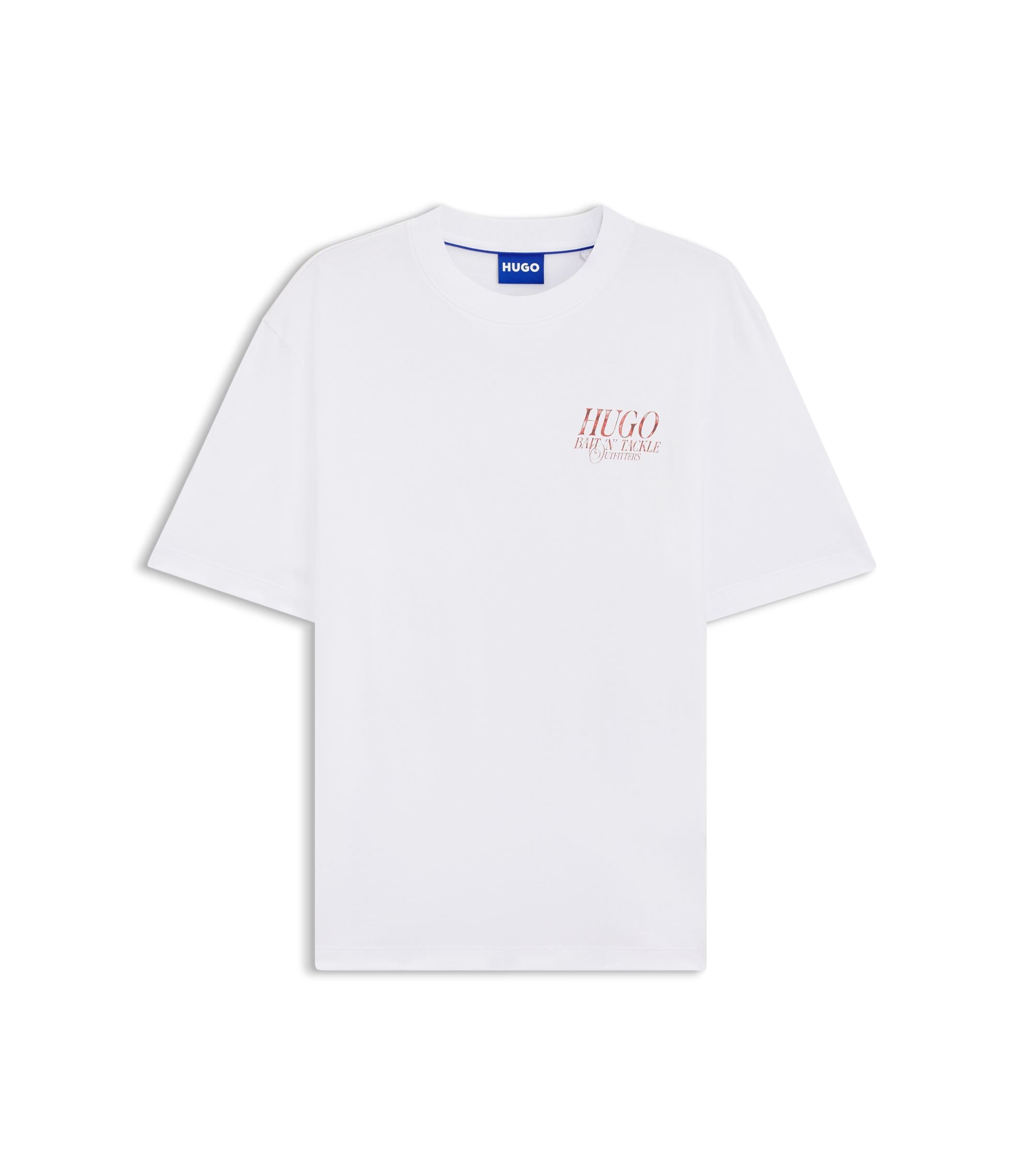 Hugo Marine Artwork T Shirt In Cotton Jersey White