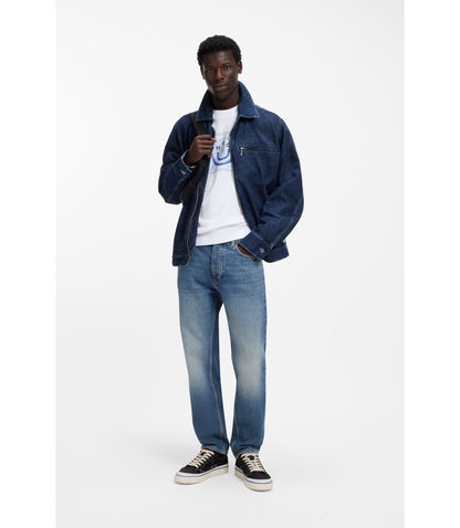 Hugo Logo Artwork Sweatshirt In Cotton Terry White