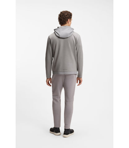 Boss Reflective Detail Zip Up Hoodie With Odour Control Light Grey