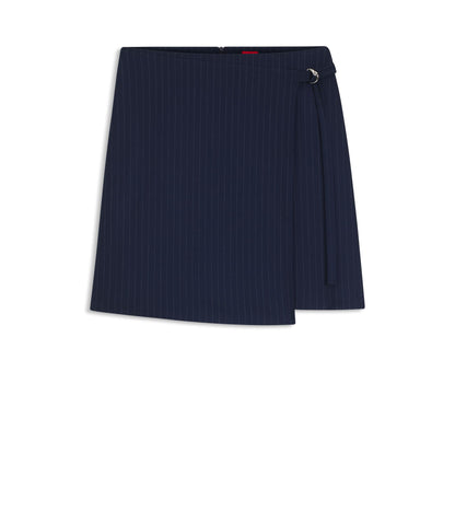 Hugo Pinstripe Pencil Skirt With Belt Patterned Women's