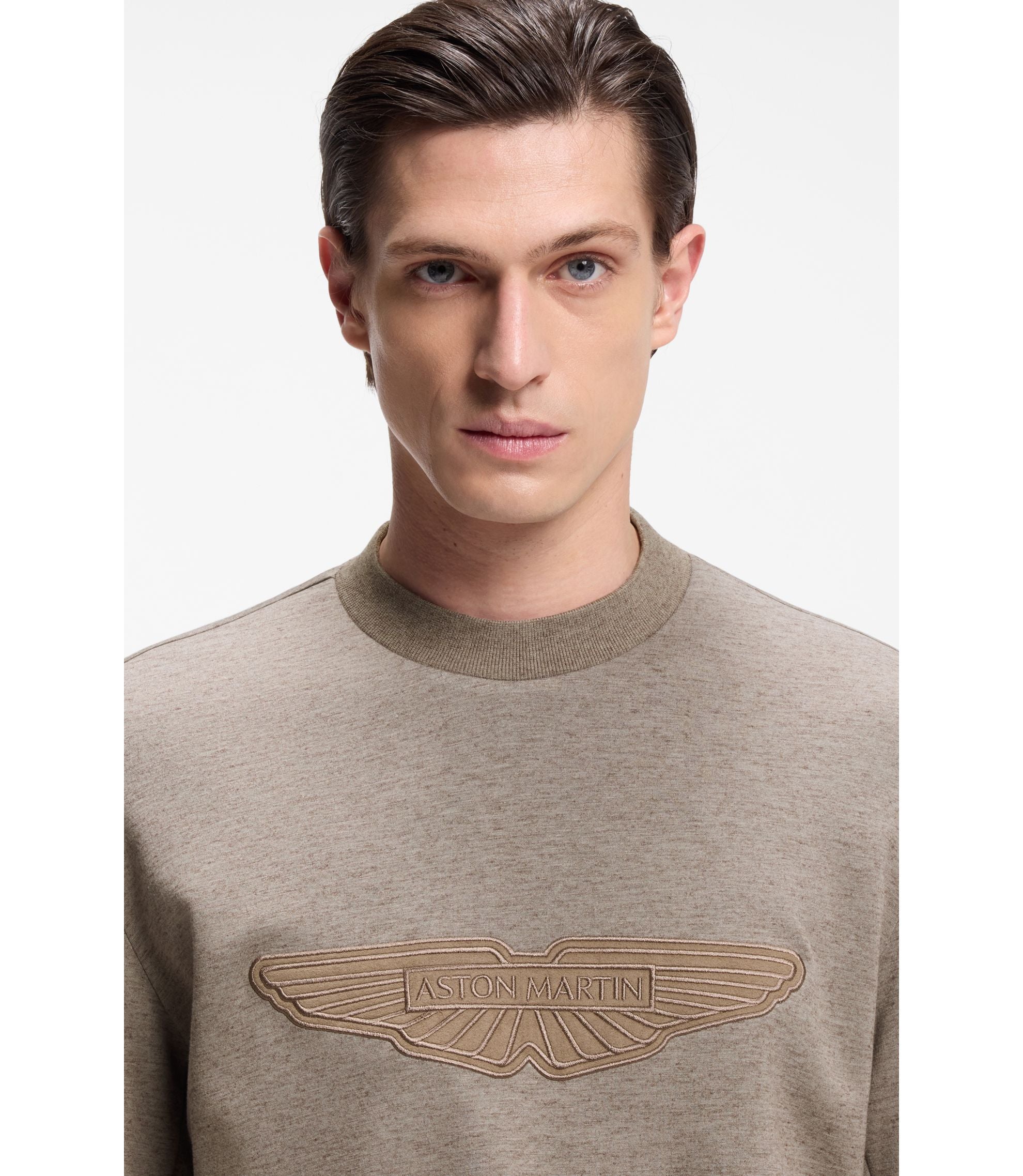 Boss X Aston Martin Sweatshirt With Wing Detail Light Grey