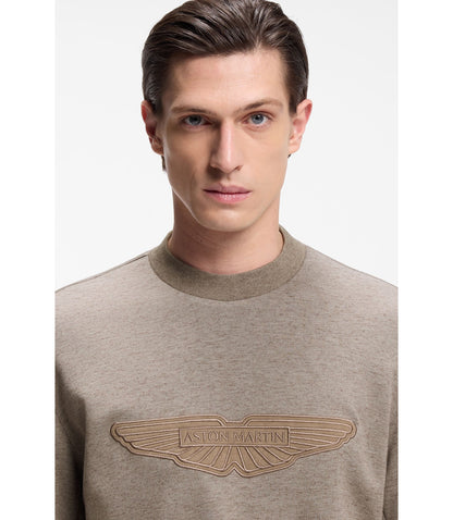 Boss X Aston Martin Sweatshirt With Wing Detail Light Grey
