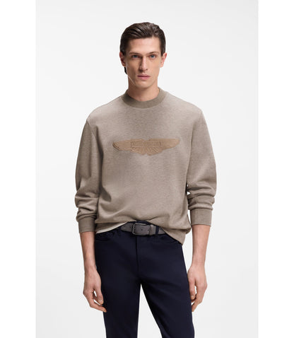 Boss X Aston Martin Sweatshirt With Wing Detail Light Grey