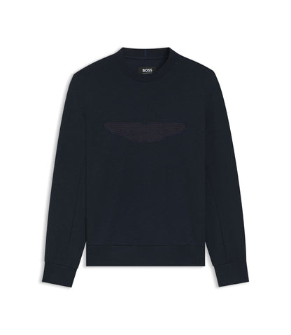 Boss X Aston Martin Sweatshirt With Wing Detail Dark Blue