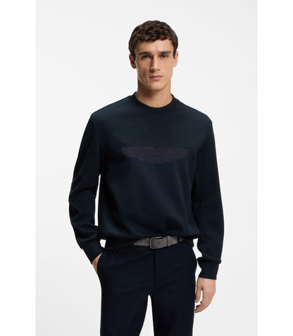 Boss X Aston Martin Sweatshirt With Wing Detail Dark Blue
