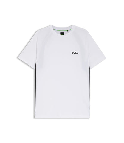 Boss Active Quick Dry Slim Fit T Shirt With Four Way Stretch White