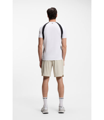 Boss Active Quick Dry Slim Fit T Shirt With Four Way Stretch White