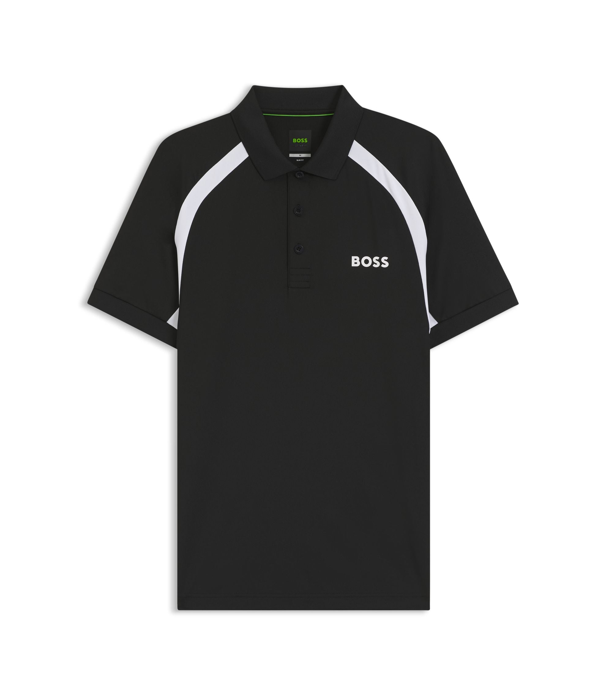 Boss Active Quick Dry Slim Fit Polo Shirt With Four Way Stretch Black