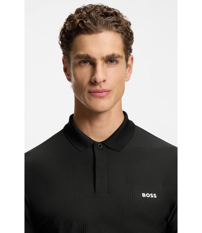 Boss Bodymap Detail Polo Shirt With Quick Dry Performance Black