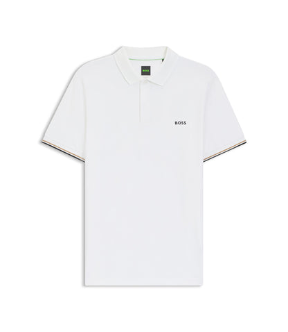 Boss Bodymap Detail Polo Shirt With Quick Dry Performance White