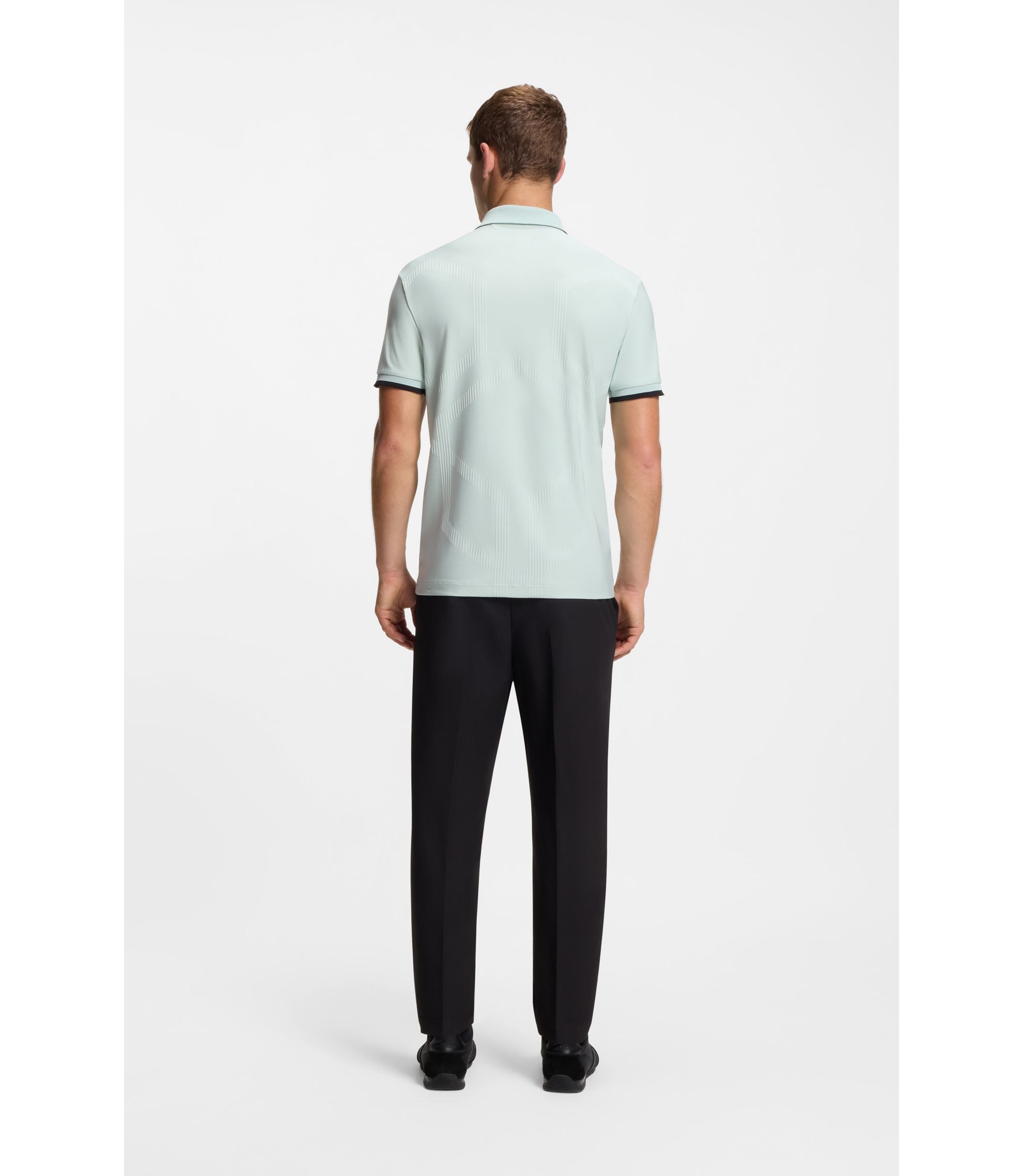 Boss Bodymap Detail Polo Shirt With Quick Dry Performance Turquoise