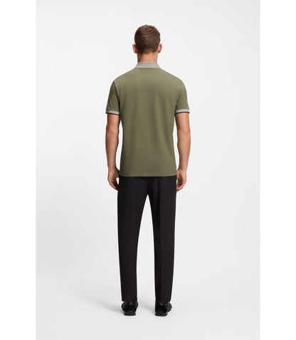 Boss Paddy Polo Shirt In Stretch Cotton Piqu Khaki