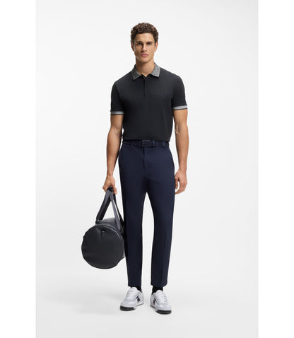 Boss Paddy Polo Shirt In Stretch Cotton Piqu Dark Blue