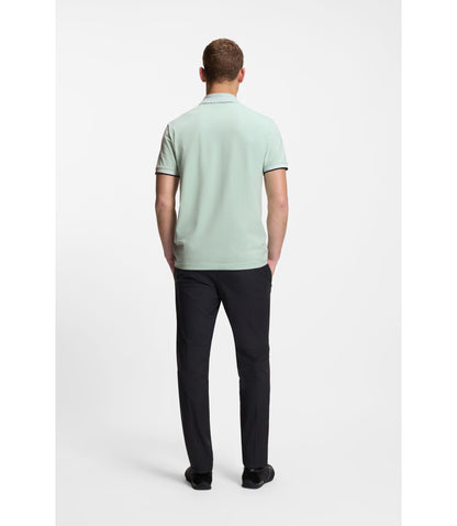 Boss Paddy Polo Shirt In Stretch Cotton Piqu Turquoise
