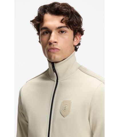 Boss Crest Logo Sweatshirt In A Relaxed Fit Light Beige