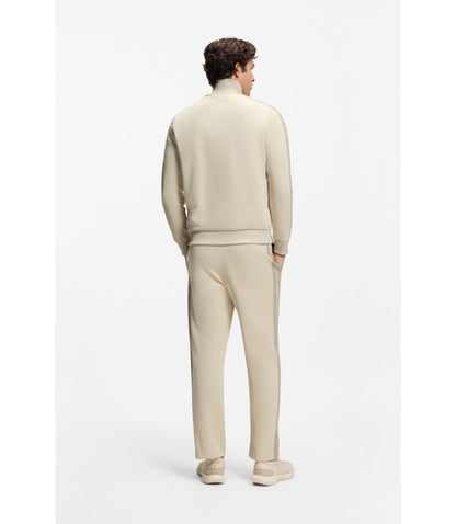 Boss Crest Logo Sweatshirt In A Relaxed Fit Light Beige