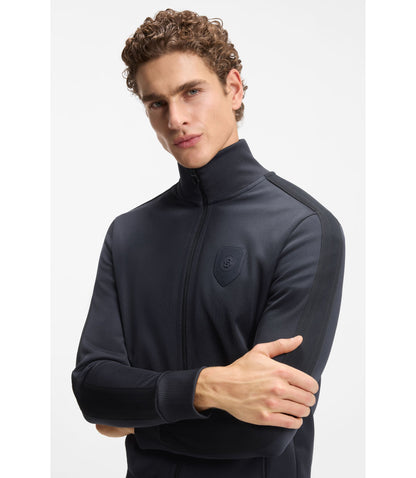 Boss Crest Logo Sweatshirt In A Relaxed Fit Dark Blue