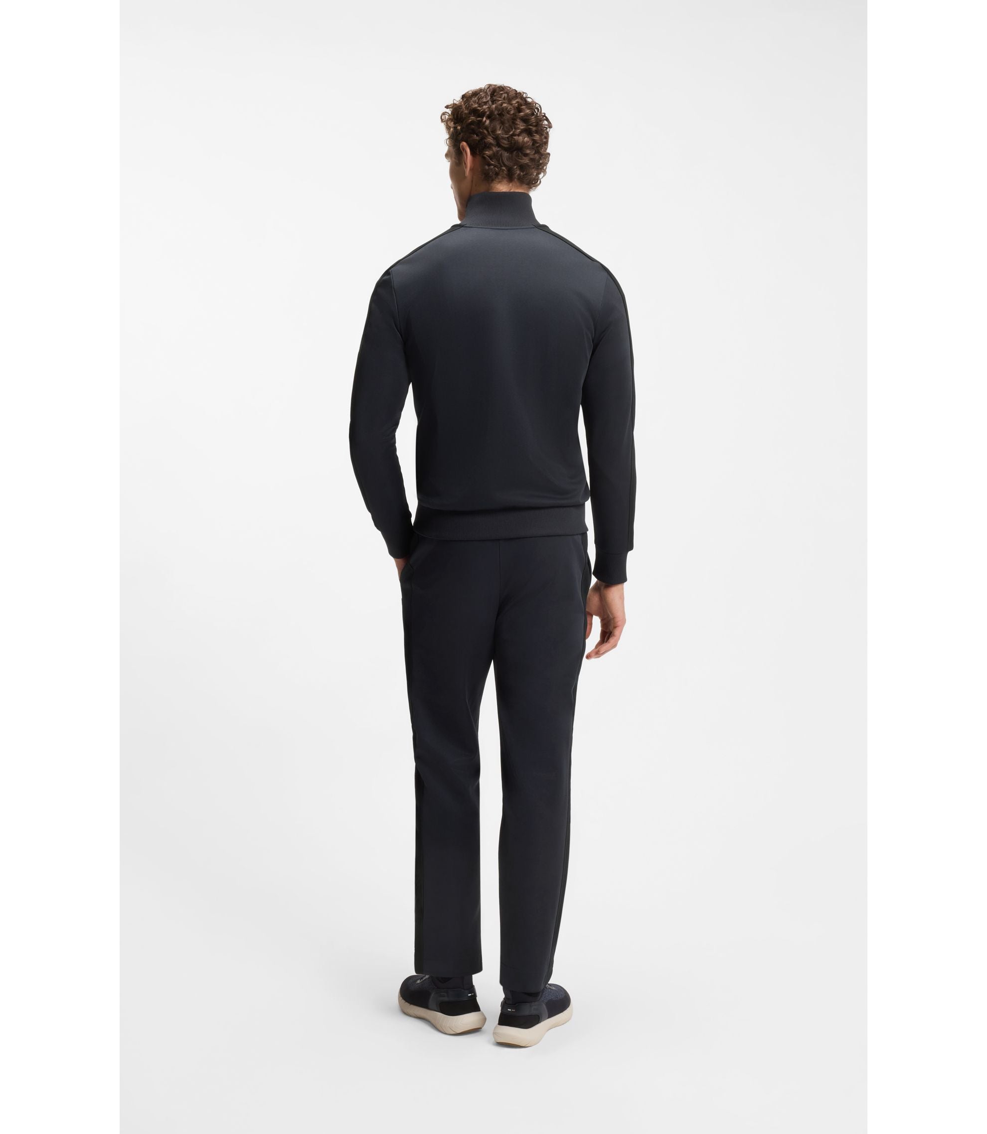 Boss Crest Logo Sweatshirt In A Relaxed Fit Dark Blue