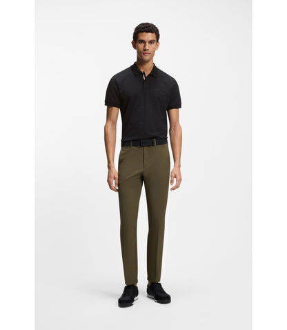 Boss Printed Polo Shirt In Cotton Piqu Black