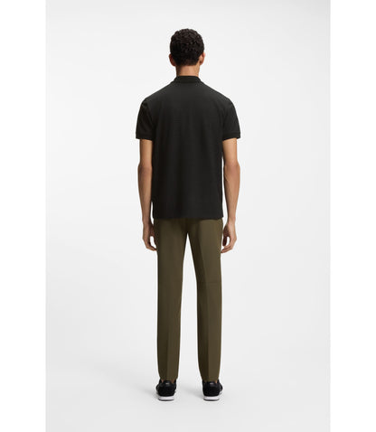 Boss Printed Polo Shirt In Cotton Piqu Black