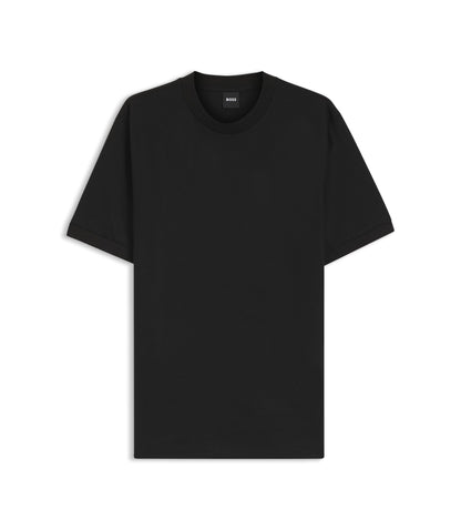 Boss Regular Fit T Shirt In A Mercerised Cotton Blend Black