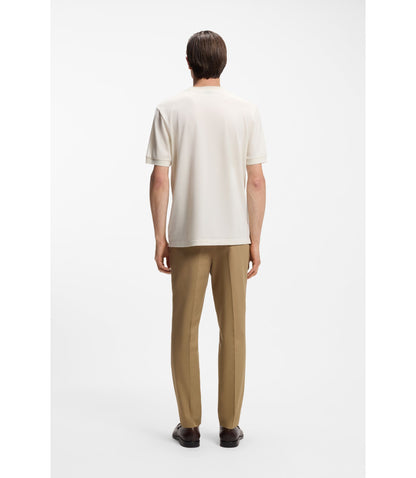 Boss Regular Fit T Shirt In A Mercerised Cotton Blend White