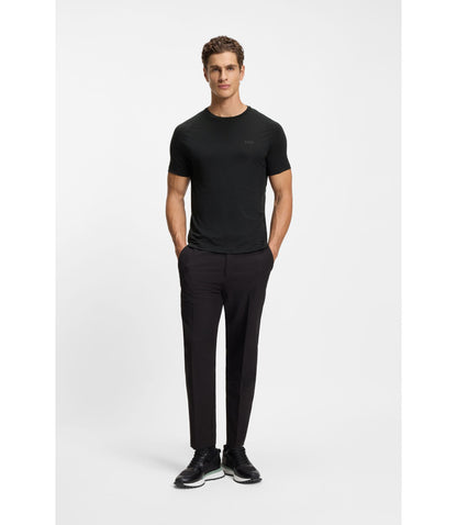 Boss Logo Detail T Shirt In A Slim Fit Black